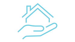 Icon of a hand holding a house