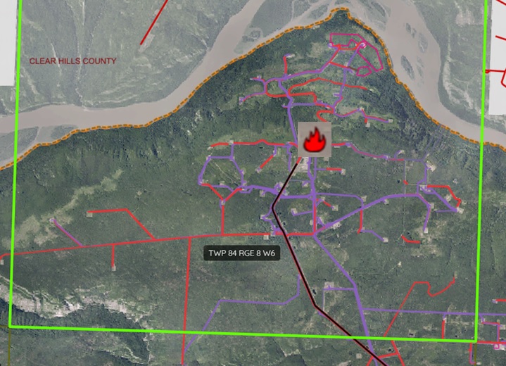 This is a Wildfire Alert in Saddle Hills County Alberta.ca