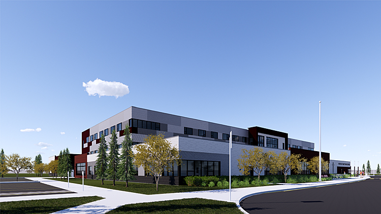 New Edmonton Heritage Valley Catholic High School exterior rendering