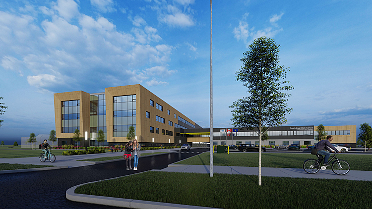 New Edmonton Southeast High School exterior rendering