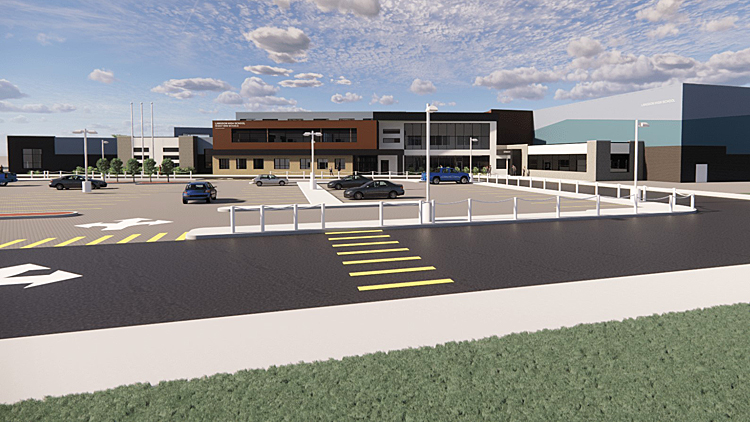 New Langdon High School exterior rendering