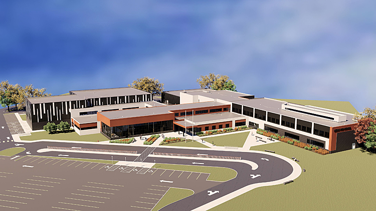 New Leduc High School exterior rendering