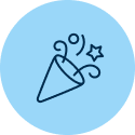 Icon of a party cracker.