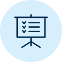 Presentation board with a checklist.