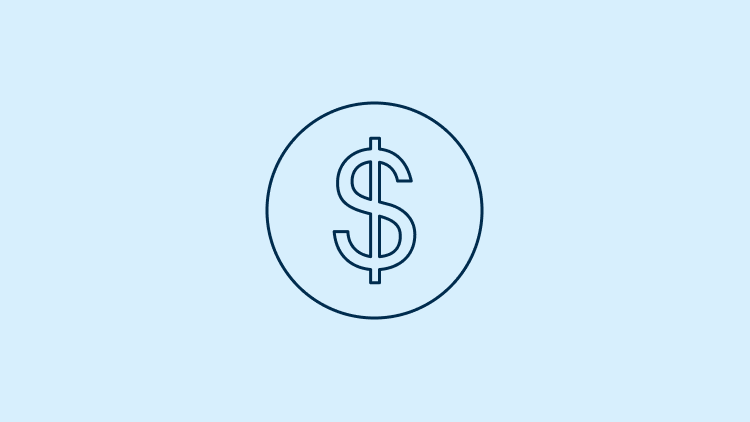 Symbol of a money sign