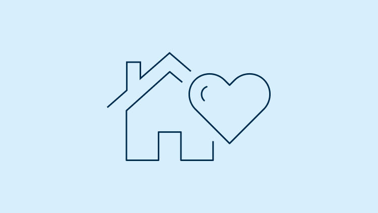 Icon of a house and a heart.
