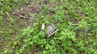 Lead acid battery where the plastic casing has disintegrated