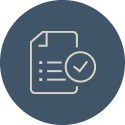 Icon of a bullet point list with a checkmark on the side.