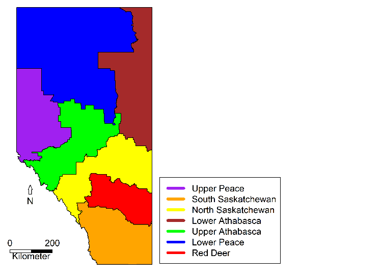 Map: Land-Use Framework regions in Alberta.