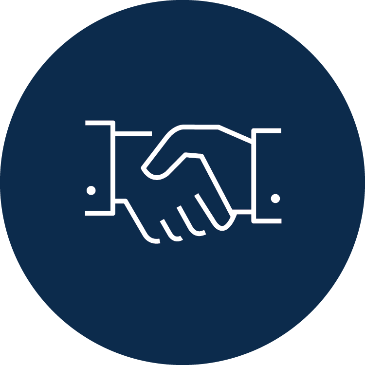 Icon of two people shaking hands.