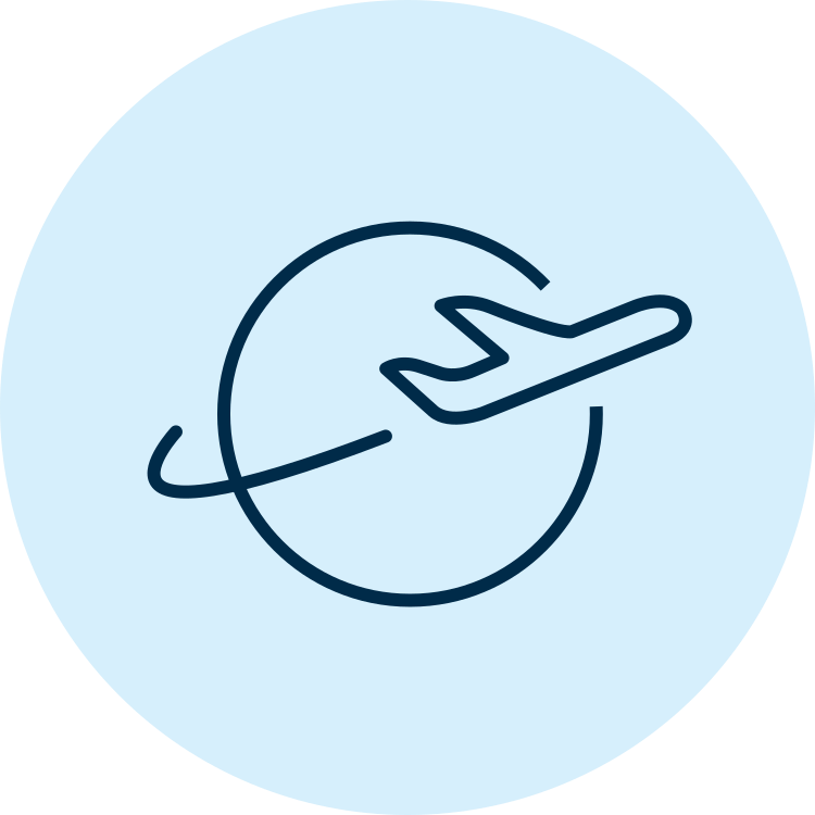 drawn airplane leveling up around a globe