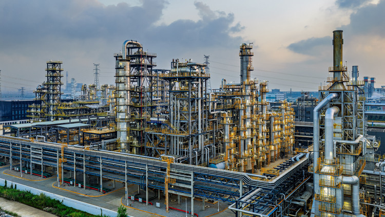Aerial view of an Alberta oil refinery