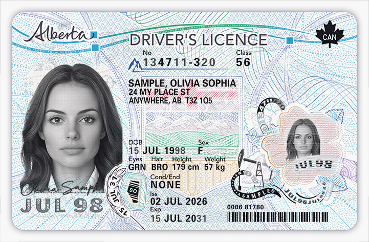 Sample of the new Alberta Integrated Card.