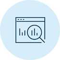 Icon: magnifying glass over a chart