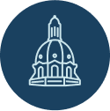 Icon outline of the top of a legislature building