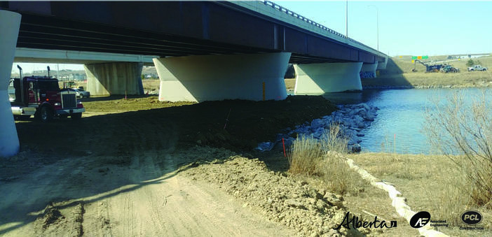 In-stream berm construction on East bank.