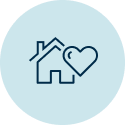 House icon with a heart symbol.