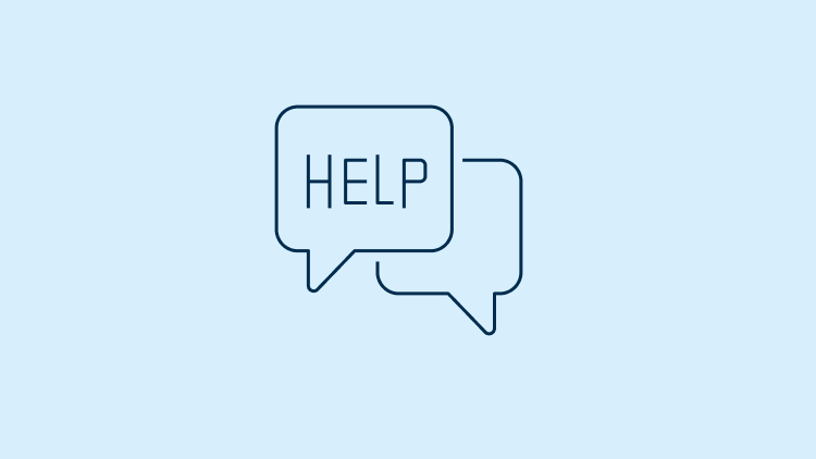 Speech bubbles with the word 'help'.