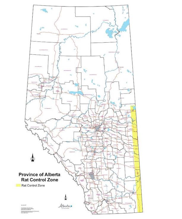 Photo of a map of the rat control zone