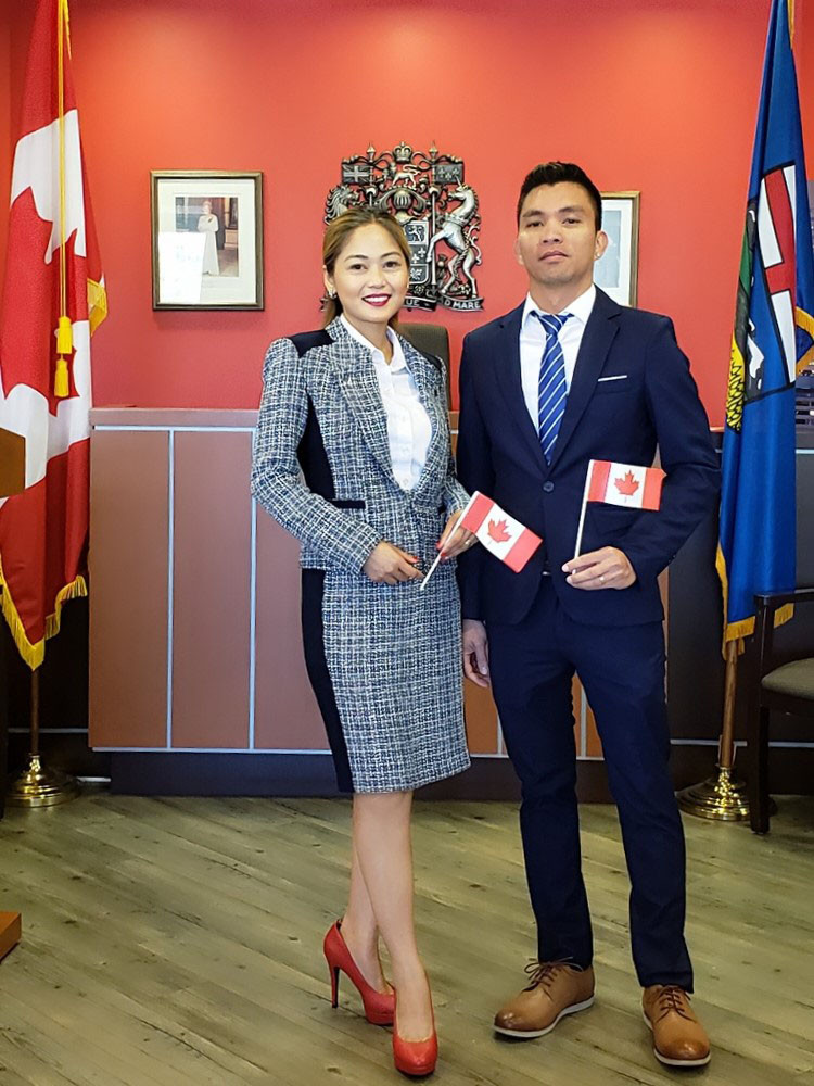 Photo of Alberta Northern Lights recipient Madeahl and Leo Yamyamin
