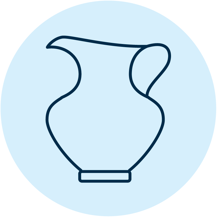 Icon illustration depicting a fancy water pitcher.