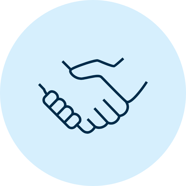 Icon of a handshake.