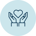 Icon of hands and a heart