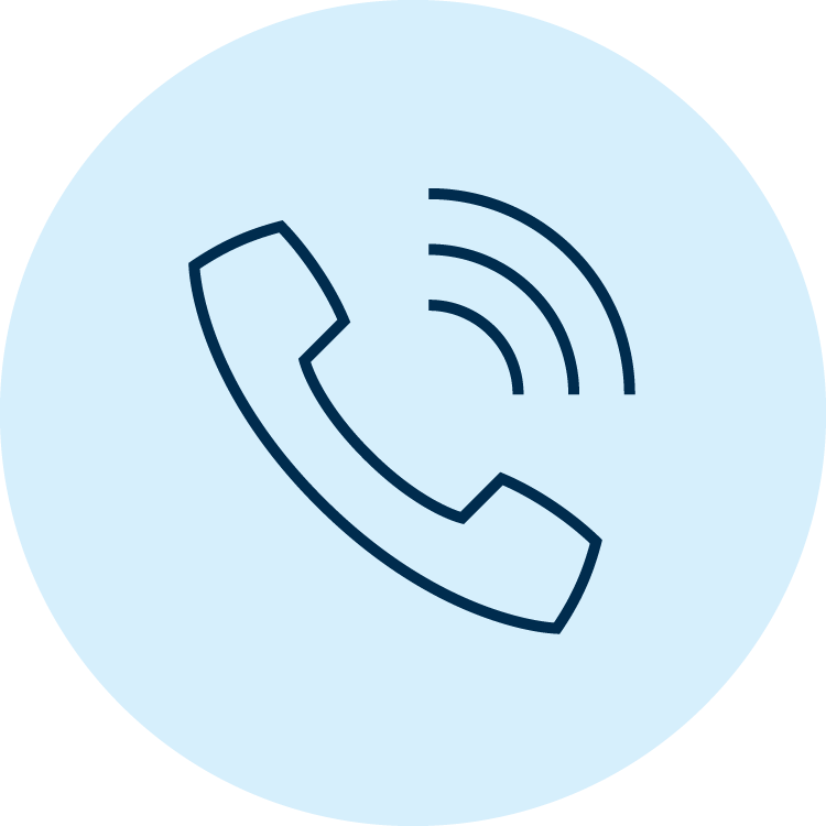 Icon of phone receiver with lines to show it's ringing.