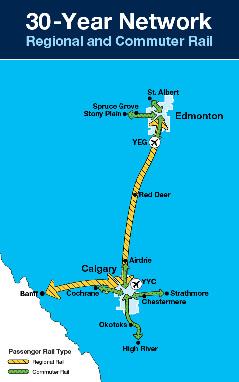 Conceptual map of passenger rail 30-Year-Network plan