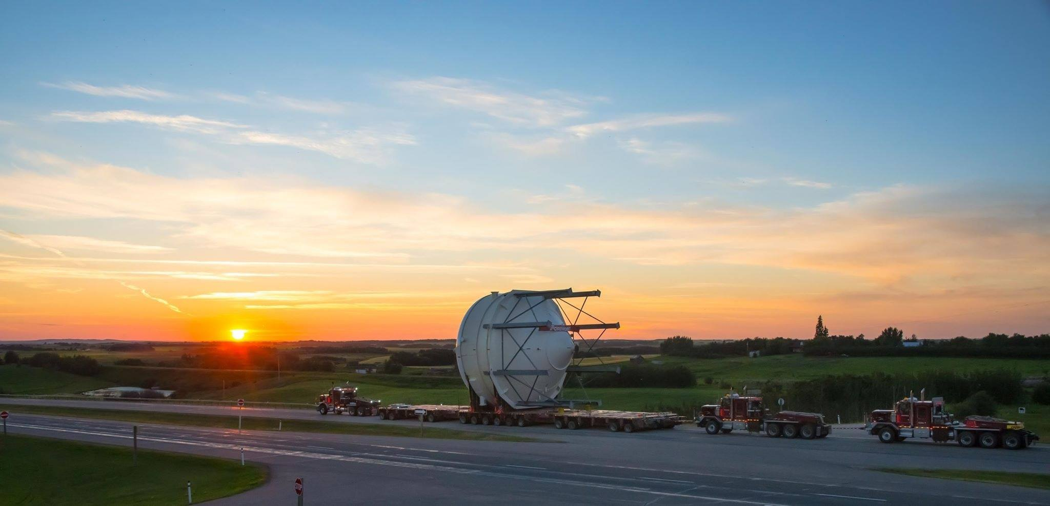 Trucks carrying a heavy load