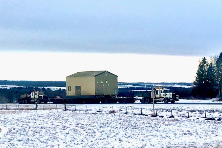 Truck hauling a super heavy load
