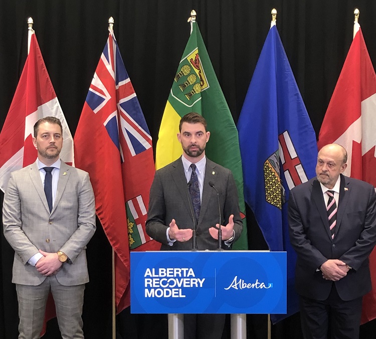 Tim McLeod, Dan Williams and Michael Tibollo announce a partnership to build systems of care focused on recovery.