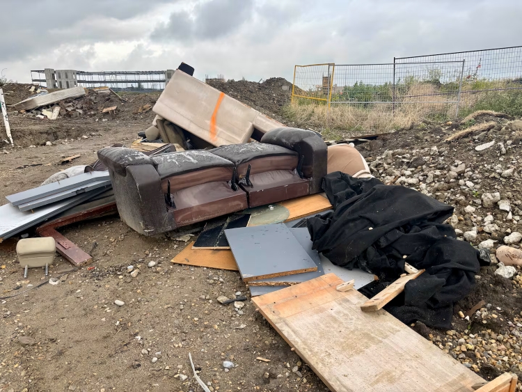 A heap of garbage left in the northeast Calgary community of Saddle Ridge on Thursday, Aug. 13, 2026. Credit to CTV.