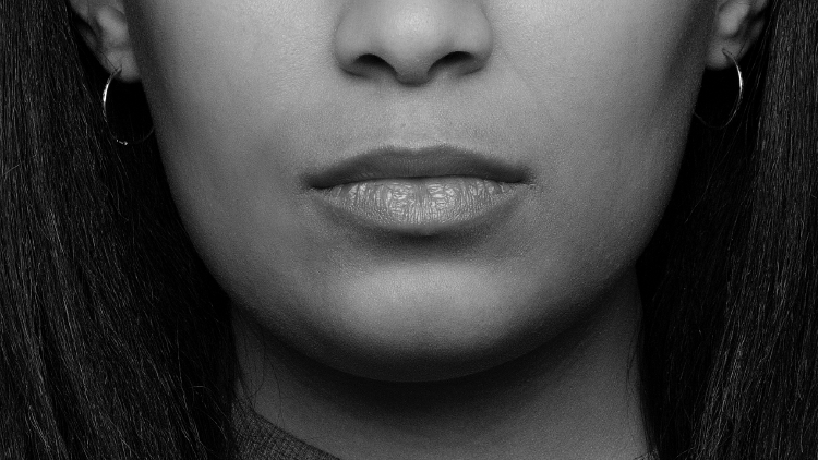 Photo of bottom portion of a woman's face
