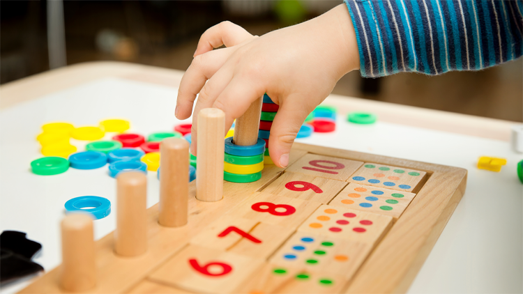 Math student working with numbers
