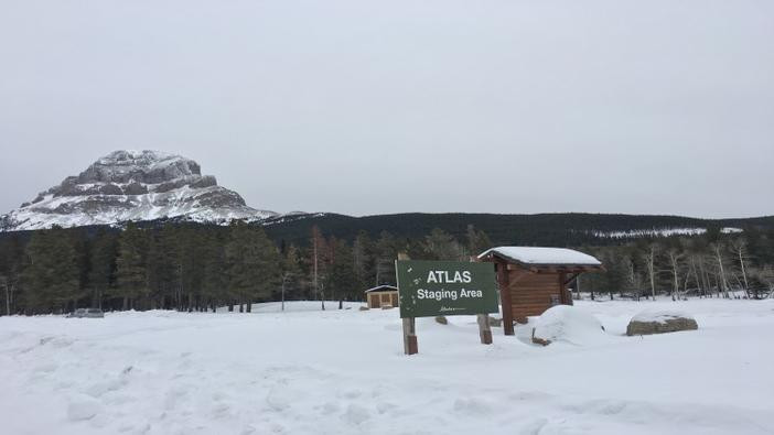 Photo of the Atlas Staging Area in the winter.