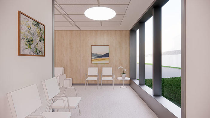 Artist rendition of the family room at the new Misericordia Community Hospital emergency department