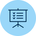 Presentation board with a checklist.