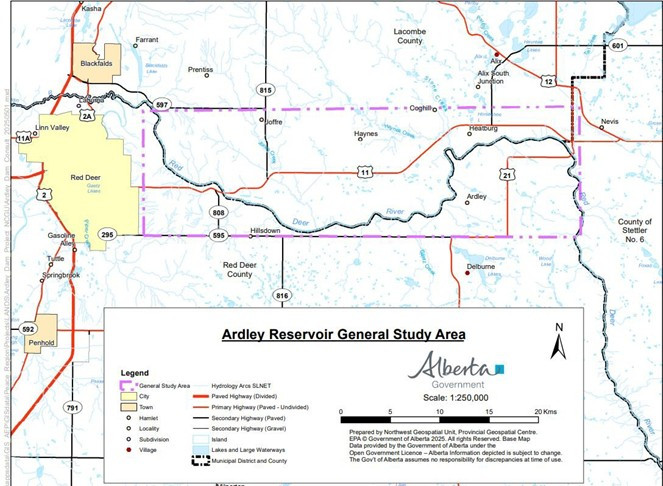 Ardley reservoir scoping and feasibility map
