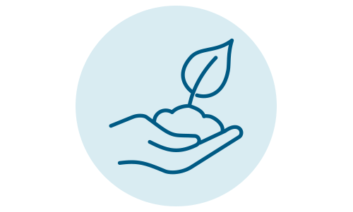 Icon of a seedling in a hand