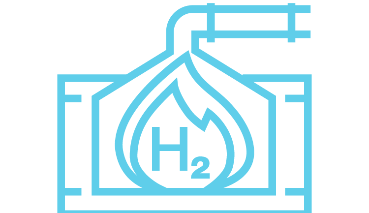 Hydrogen heating icon