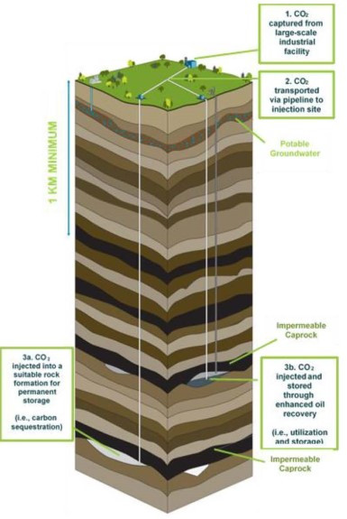 Carbon capture and storage graphic