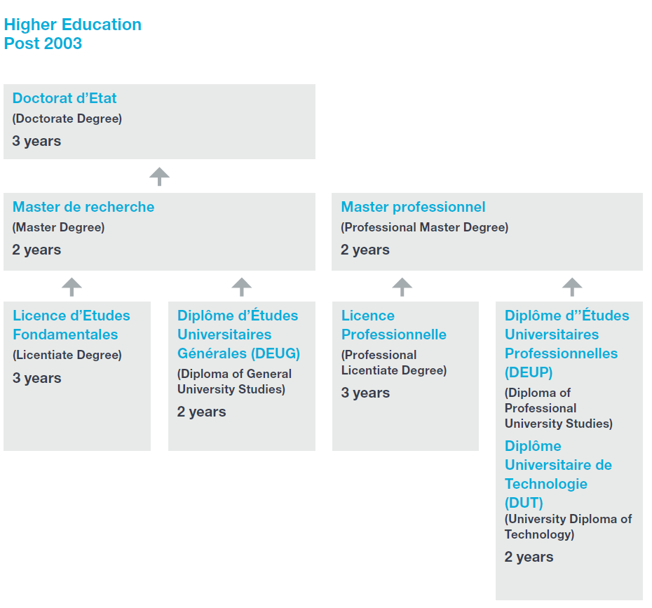Flowchart of Morocco's higher education system