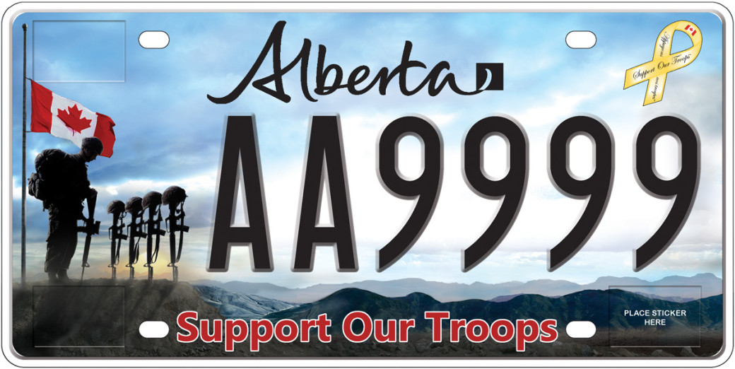 An image of the Support our Troops licence plate
