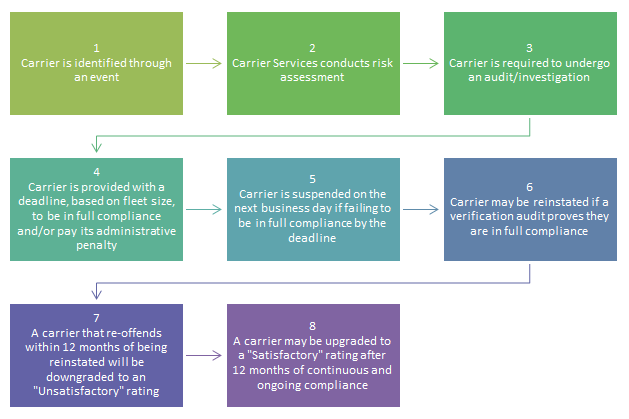 Overview chart of the carrier intervention process