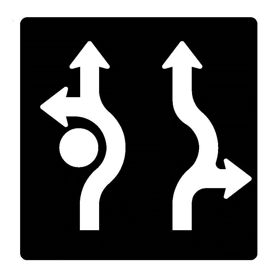 Sample roundabout lane control sign
