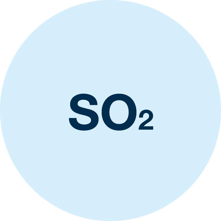  Sulphur dioxide icon: SO2