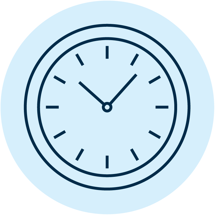Icon depicting a round clock face