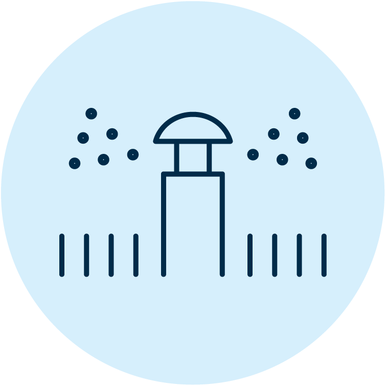 Icon of an in-ground lawn sprinker