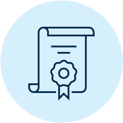 Paper document with a certification sticker or ribbon